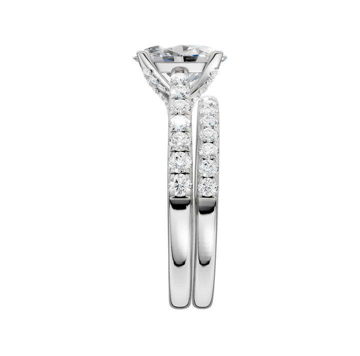 14k White Gold 2.33CT Lab Grown Diamond Bridal Elegance Ring Set