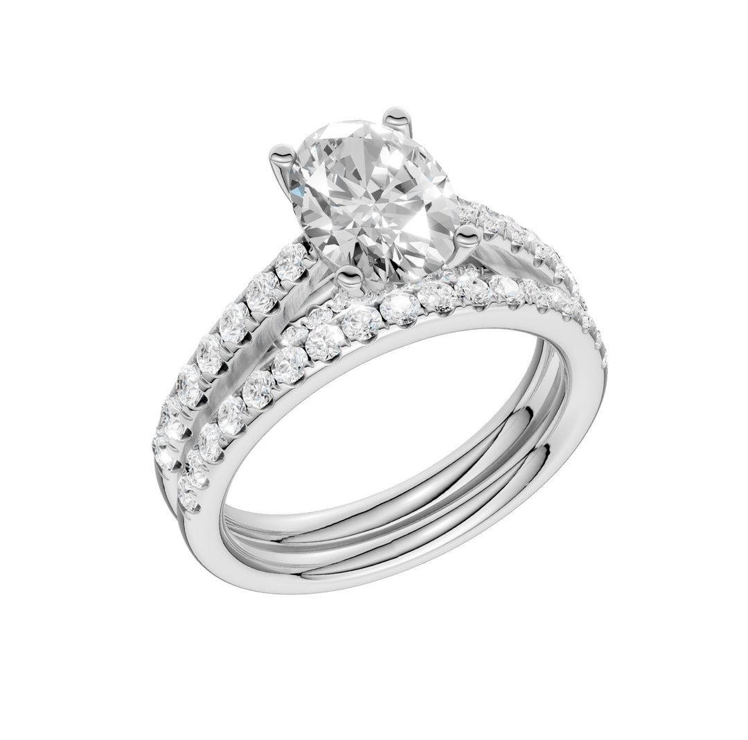 14k White Gold 2.33CT Lab Grown Diamond Bridal Elegance Ring Set