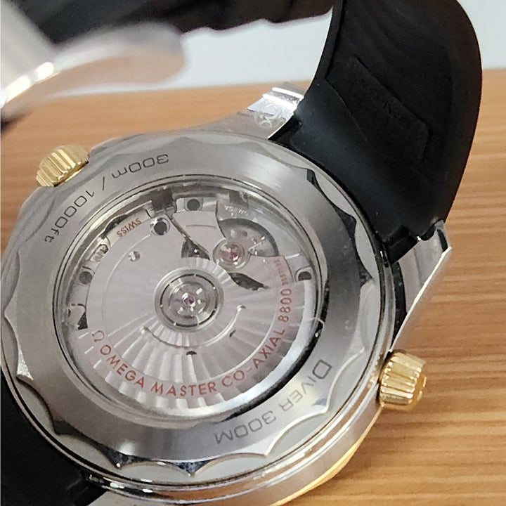 Omega Seamaster Diver 300M 42mm Sedna 18k Gold & Steel Ceramic Dial Box & Papers
