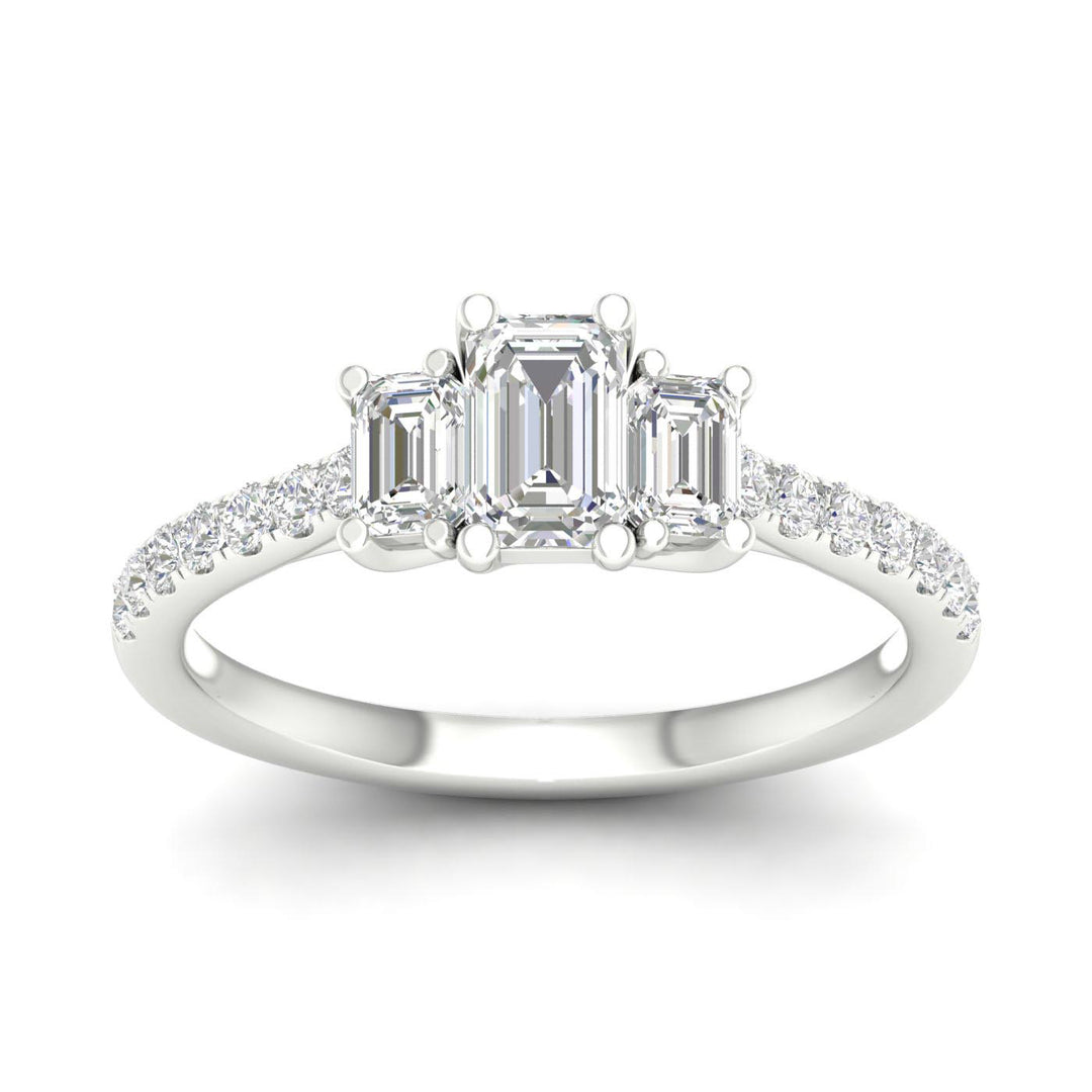 Brilliant 14k White Gold 1CT Lab Diamond Engagement Ring