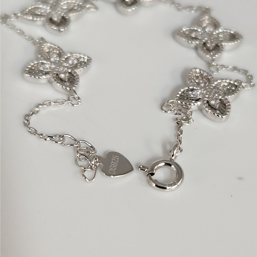 Elegant 925 Sterling Silver butterfly's bracelet 7.5"