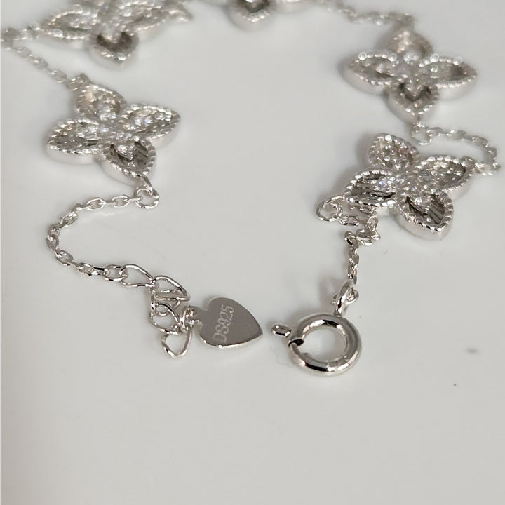 Elegant 925 Sterling Silver butterfly's bracelet 7.5"