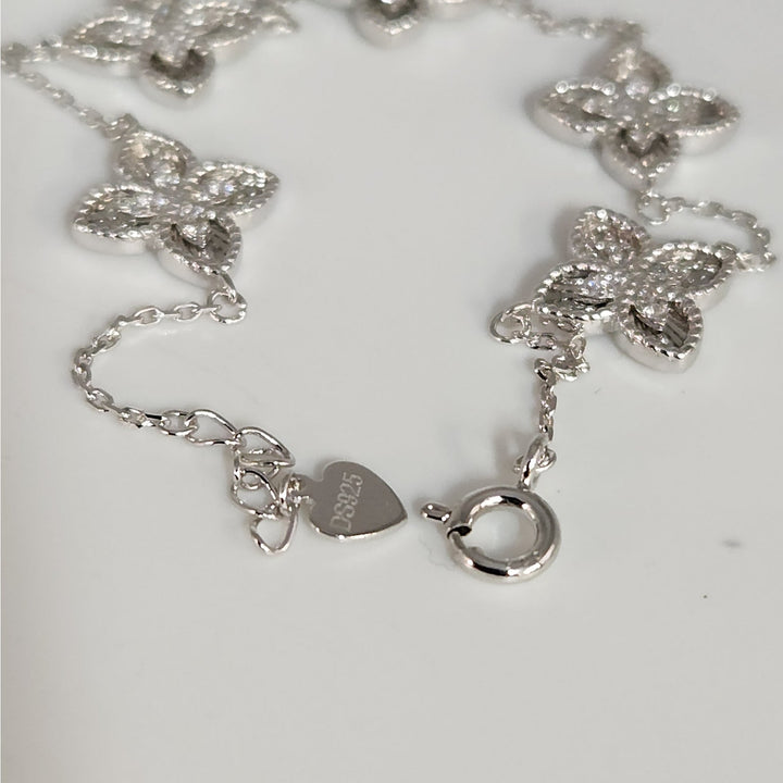 Elegant 925 Sterling Silver butterfly's bracelet 7.5"