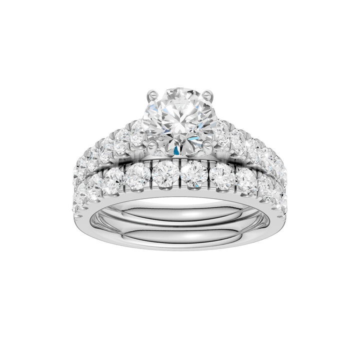 14k White Gold Lab Diamond Bridal Set - Eternal Brilliance