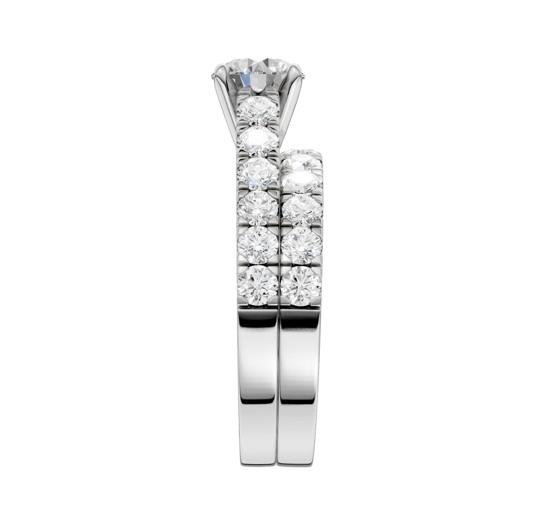14k White Gold Lab Diamond Bridal Set - Eternal Brilliance