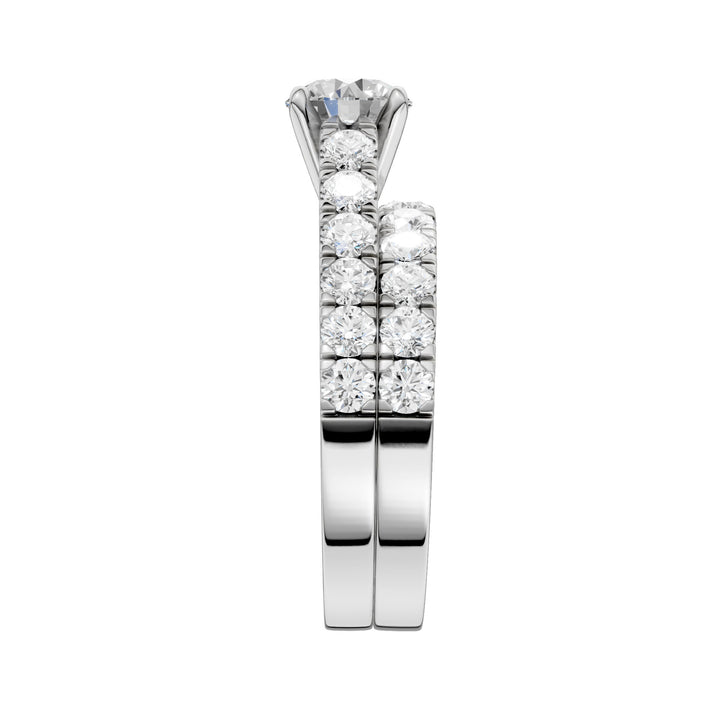 14k White Gold Lab Diamond Bridal Set - Eternal Brilliance