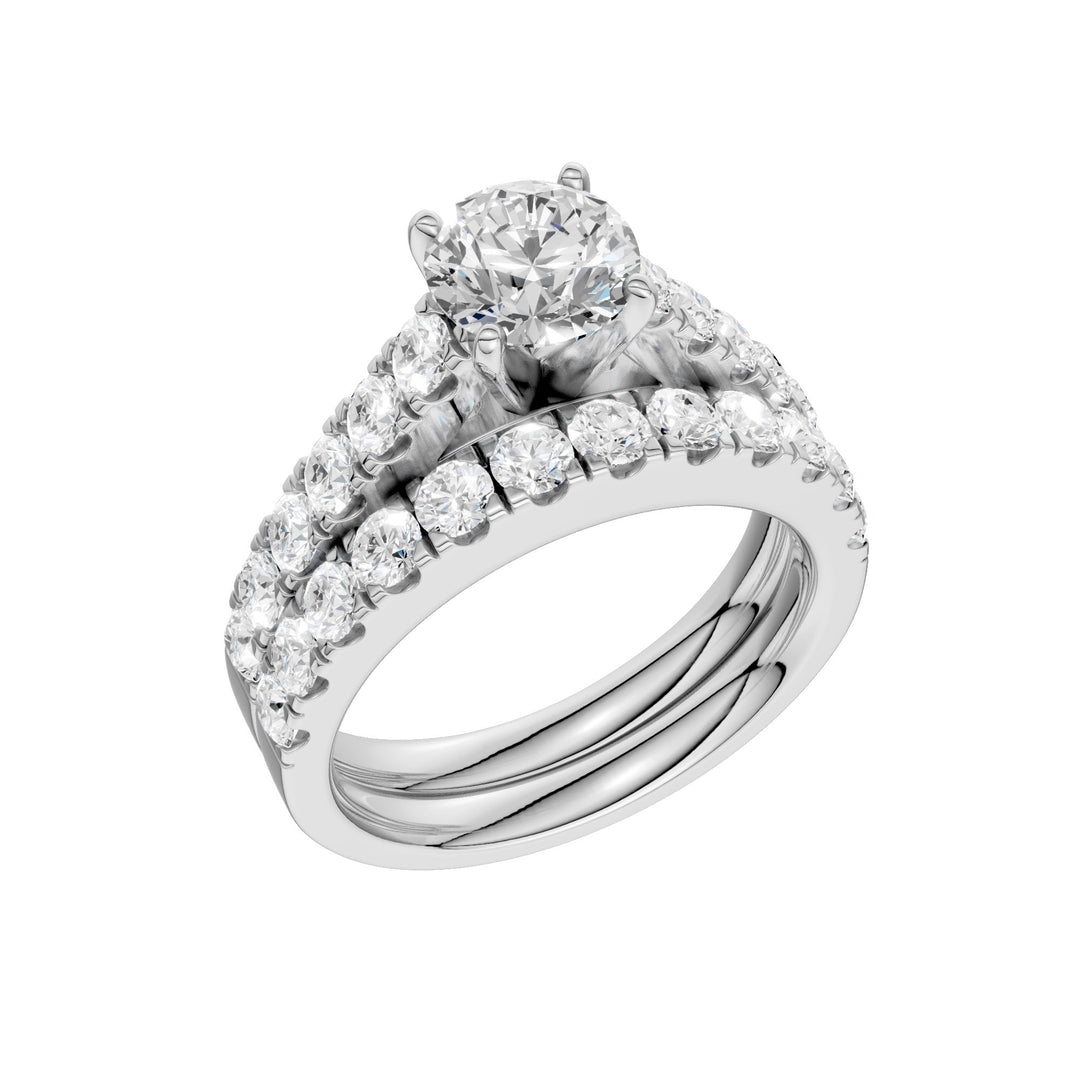 14k White Gold Lab Diamond Bridal Set - Eternal Brilliance