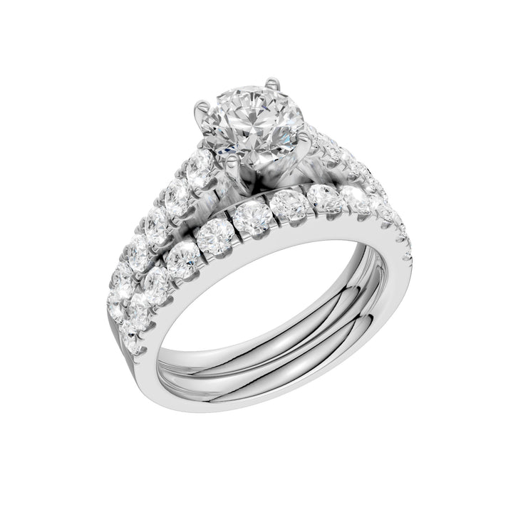 14k White Gold Lab Diamond Bridal Set - Eternal Brilliance