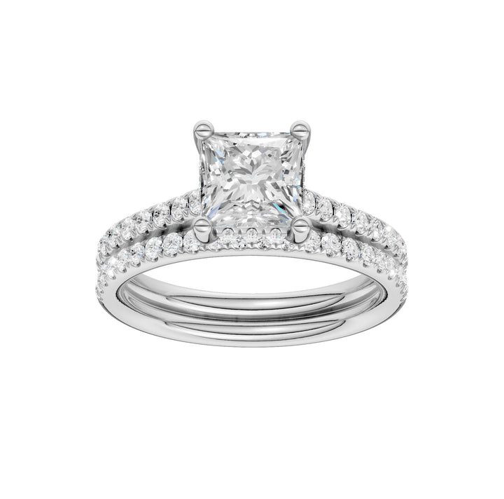 14k White Gold 2.50CT Lab Diamond Bridal Ring Set