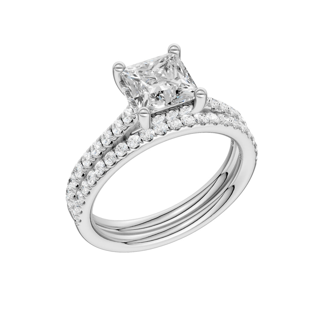 14k White Gold 2.50CT Lab Diamond Bridal Ring Set