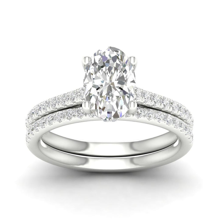 14k White Gold 2.50CT Lab Diamond Bridal Ring Set