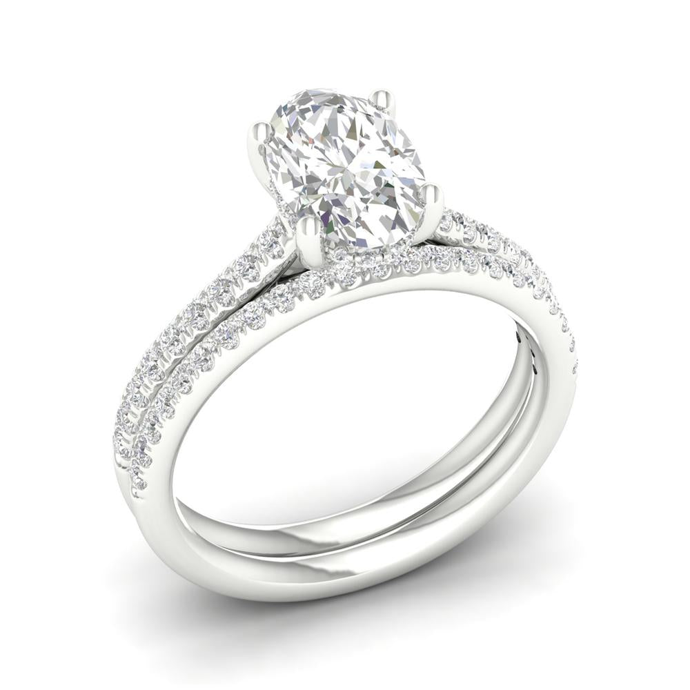 14k White Gold 2.50CT Lab Diamond Bridal Ring Set