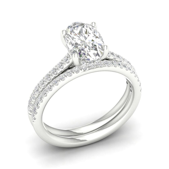 14k White Gold 2.50CT Lab Diamond Bridal Ring Set