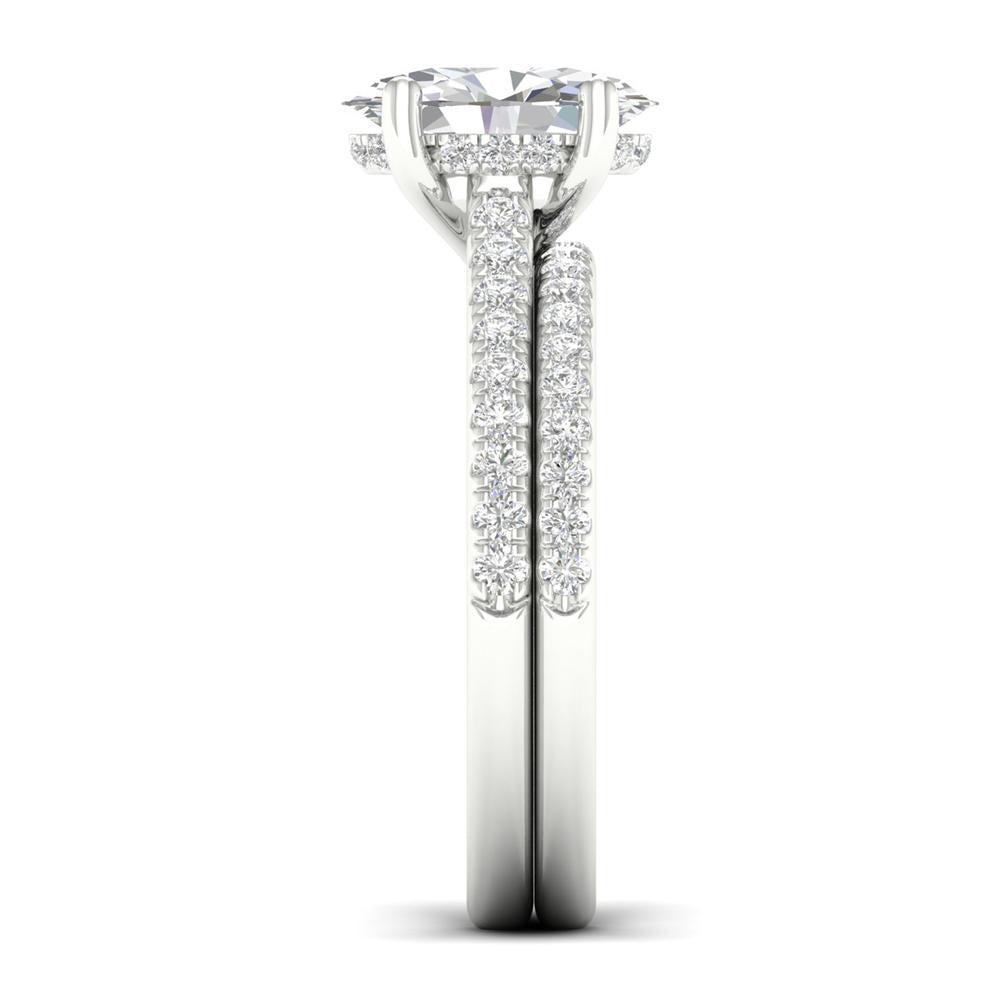 14k White Gold 2.50CT Lab Diamond Bridal Ring Set