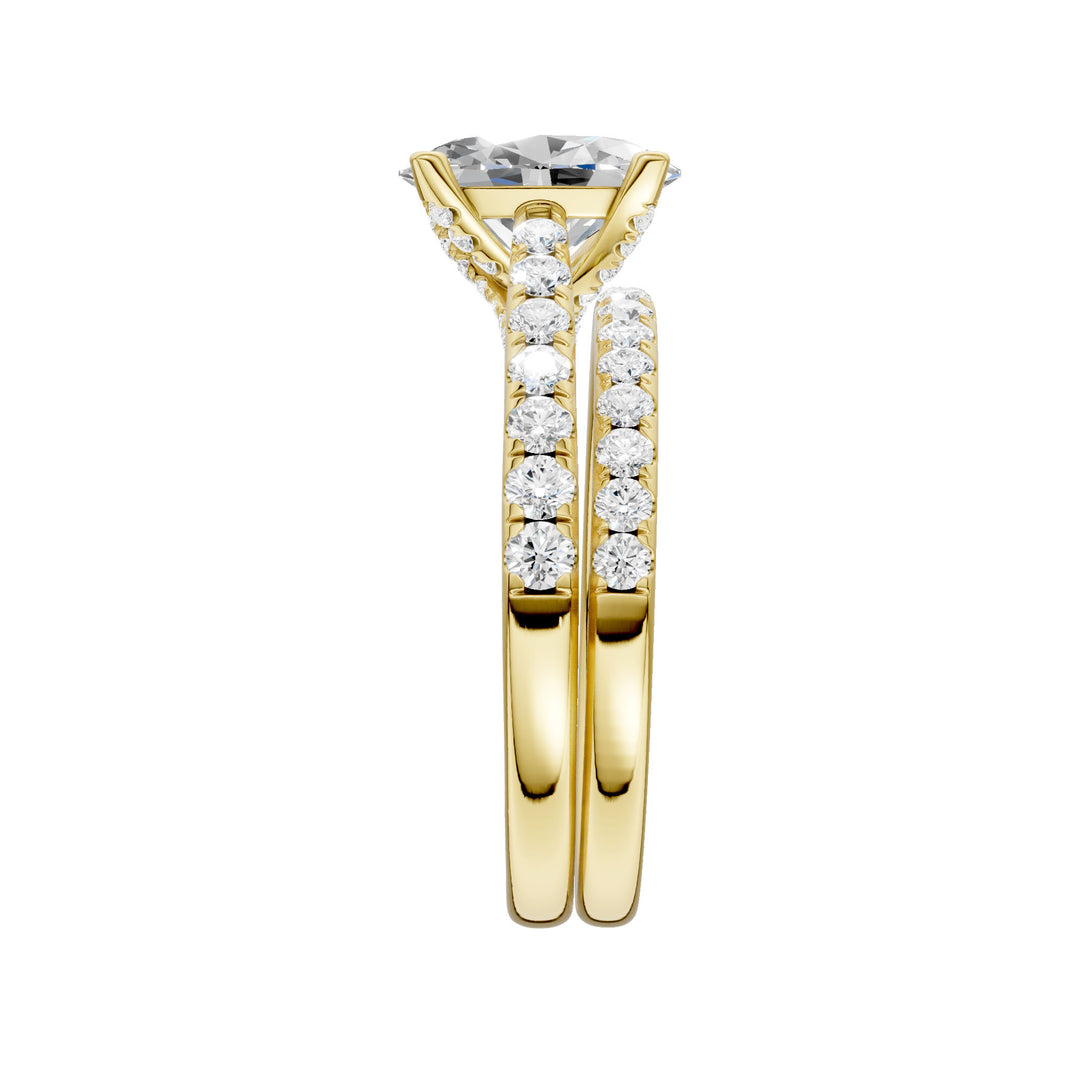 14K Yellow Gold 2.33CT Lab Grown Diamond Bridal Elegance Set