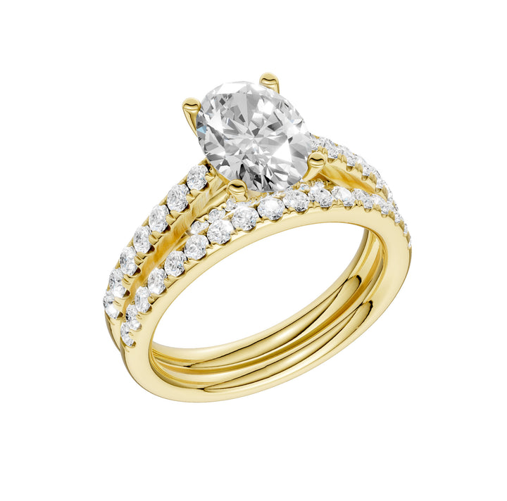 14K Yellow Gold 2.33CT Lab Grown Diamond Bridal Elegance Set