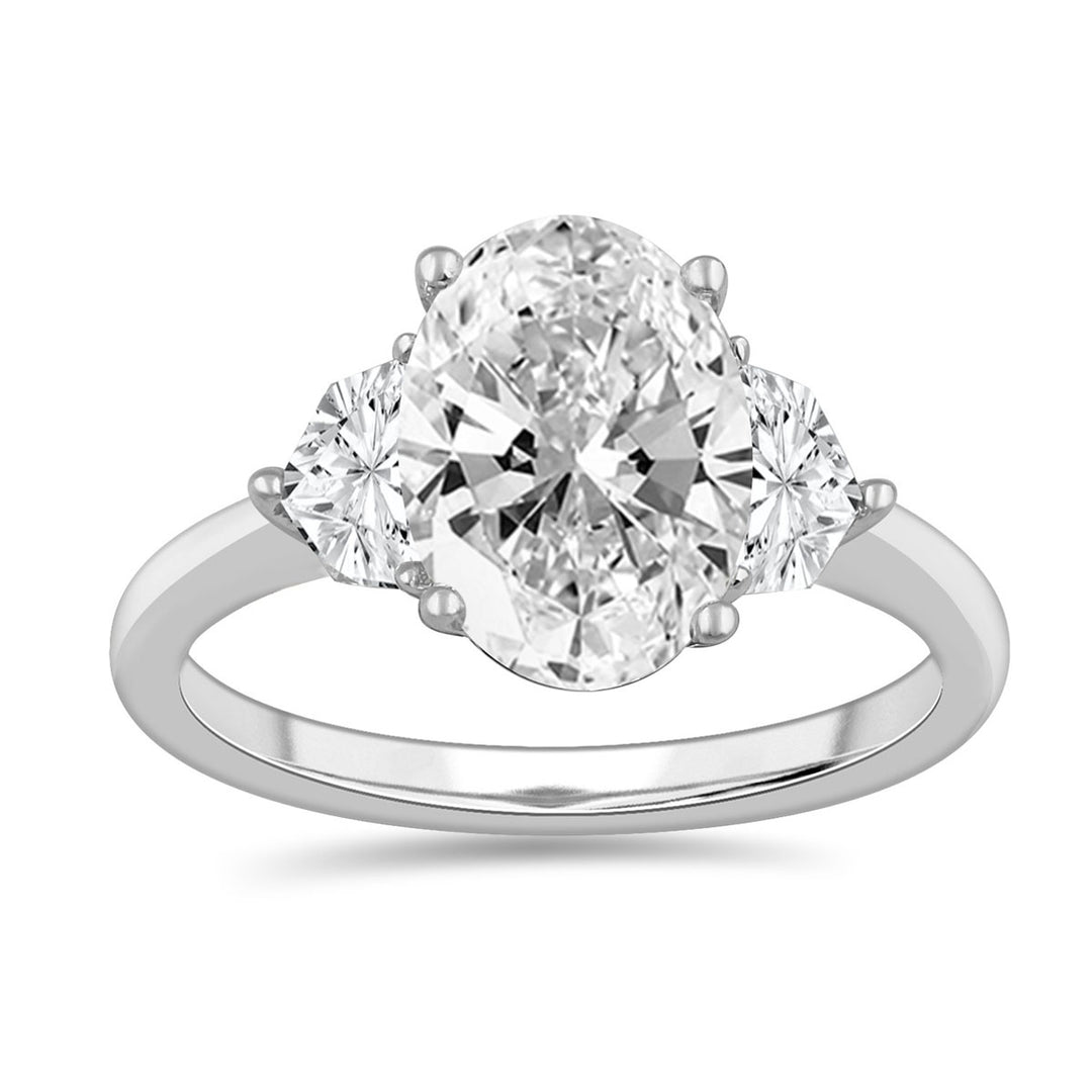Brilliant 14K White Gold 3.94CT Lab Diamond Engagement Ring