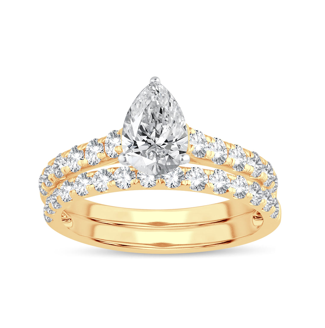 14K Yellow Gold 2.03CT Lab Grown Diamond Bridal Ensemble
