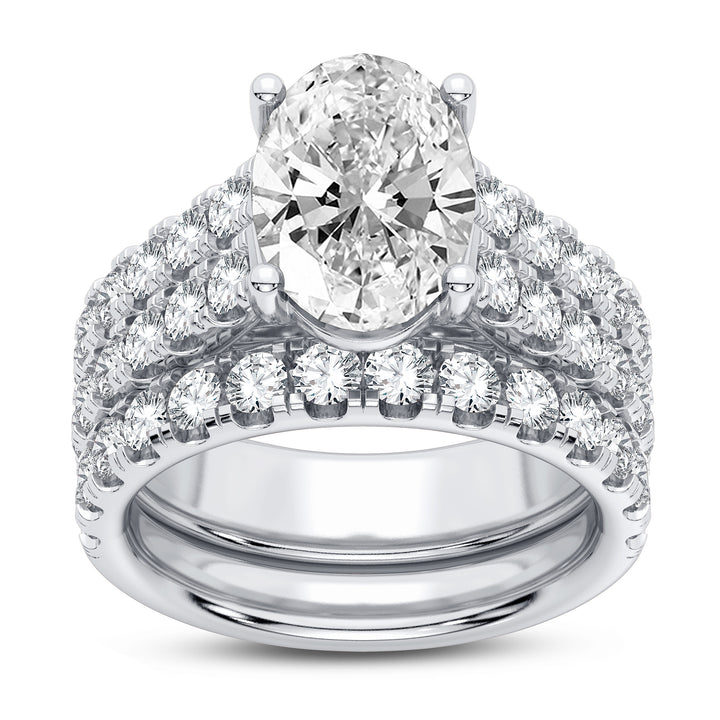 14k White Gold 5CT Lab Diamond Bridal Ring Set Brilliance