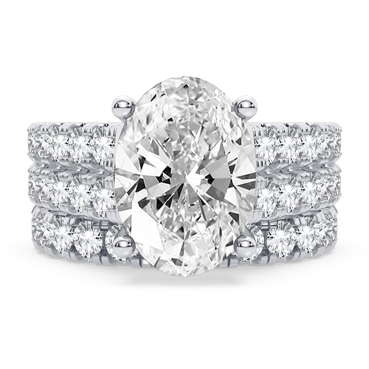 14k White Gold 5CT Lab Diamond Bridal Ring Set Brilliance