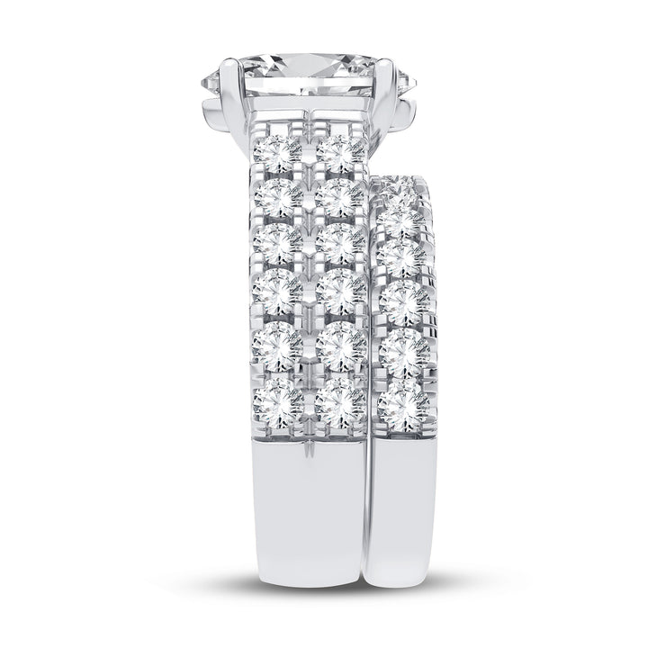 14k White Gold 5CT Lab Diamond Bridal Ring Set Brilliance