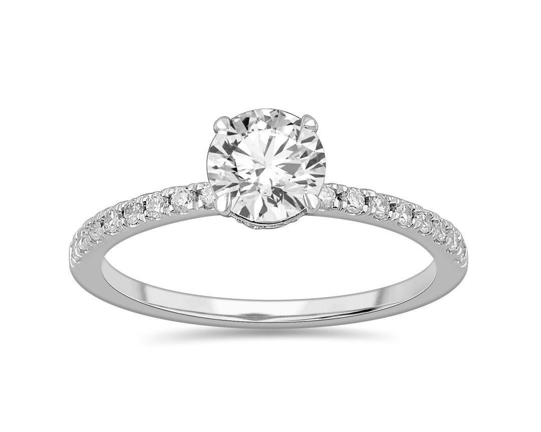 Brilliant 14k White Gold 1CT Lab Diamond Engagement Ring