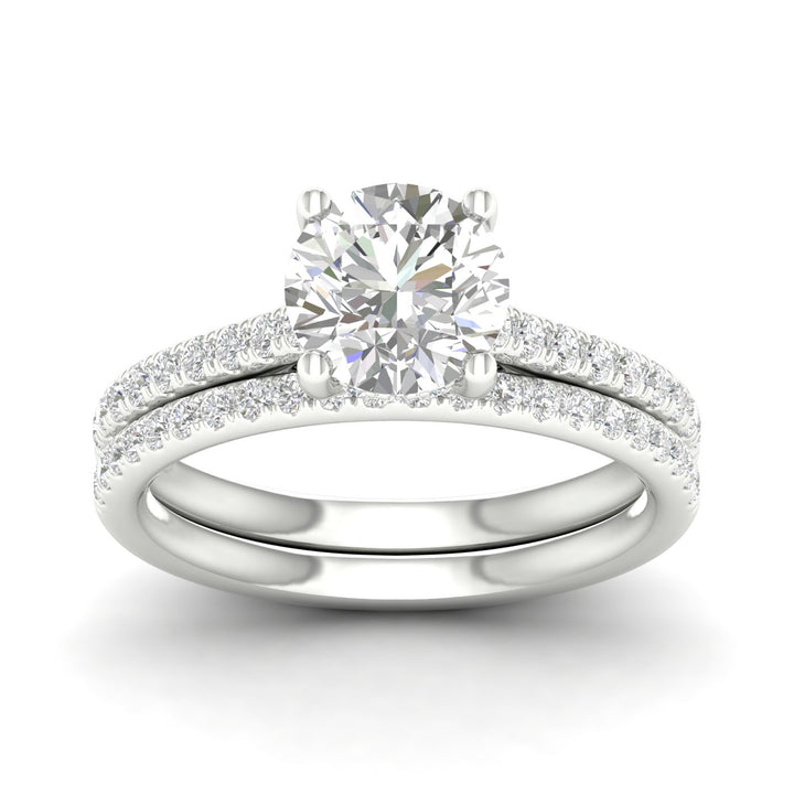 14k White Gold 2.50CT Lab Diamond Bridal Ring Set