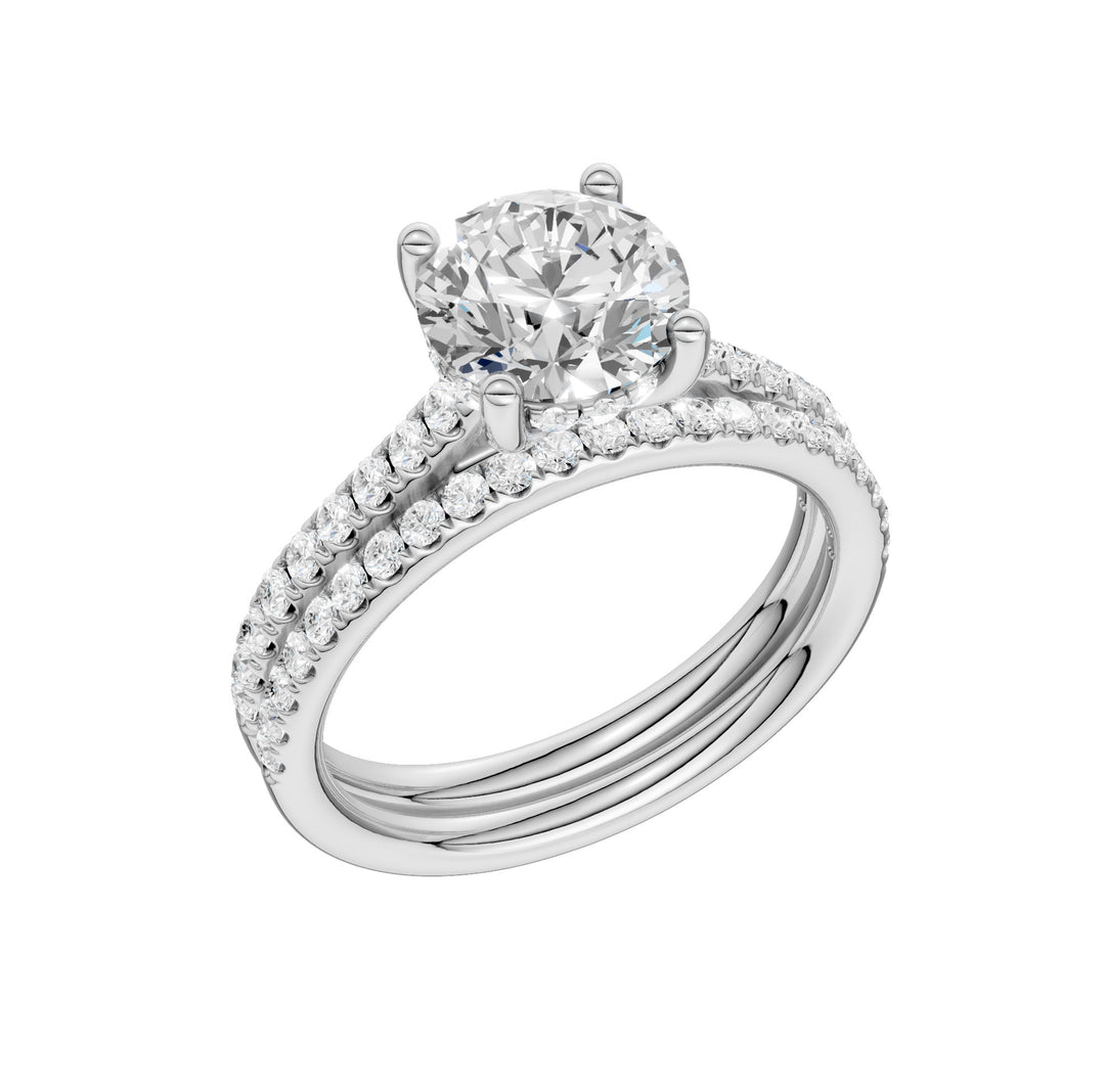 14k White Gold 2.50CT Lab Diamond Bridal Ring Set