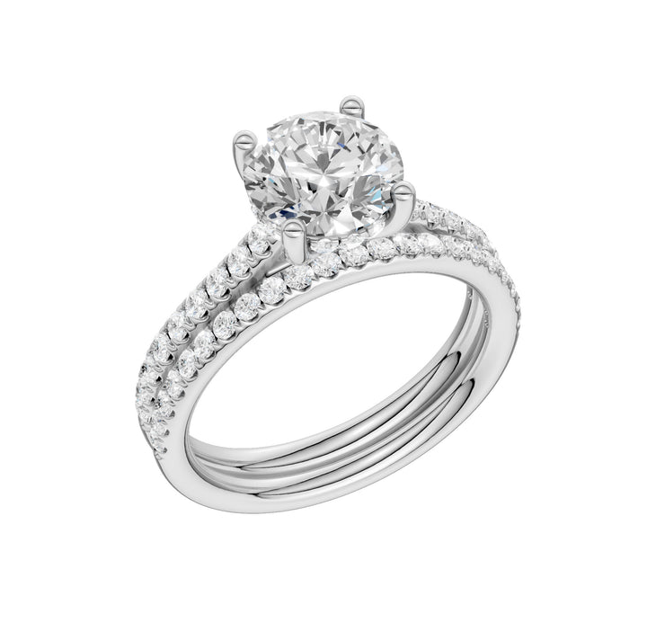 14k White Gold 2.50CT Lab Diamond Bridal Ring Set