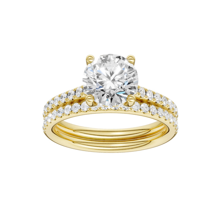 14K Yellow Gold 2.50CT Lab Diamond Bridal Ring Set