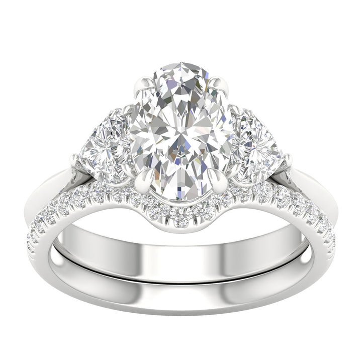 14K White Gold 3.25CT Lab Grown Diamond Bridal Ring Set