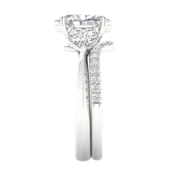 14K White Gold 3.25CT Lab Grown Diamond Bridal Ring Set
