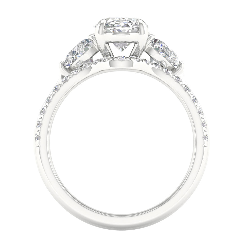14K White Gold 3.25CT Lab Grown Diamond Bridal Ring Set