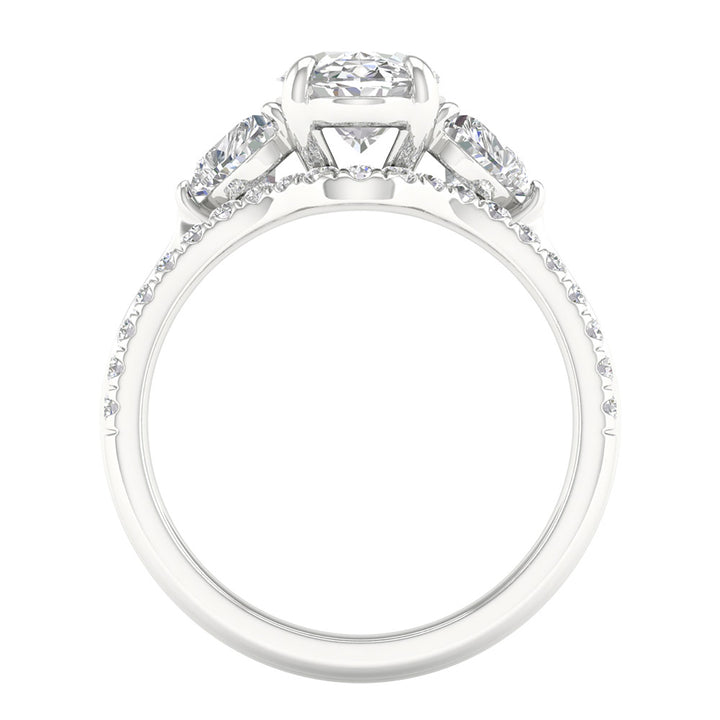 14K White Gold 3.25CT Lab Grown Diamond Bridal Ring Set