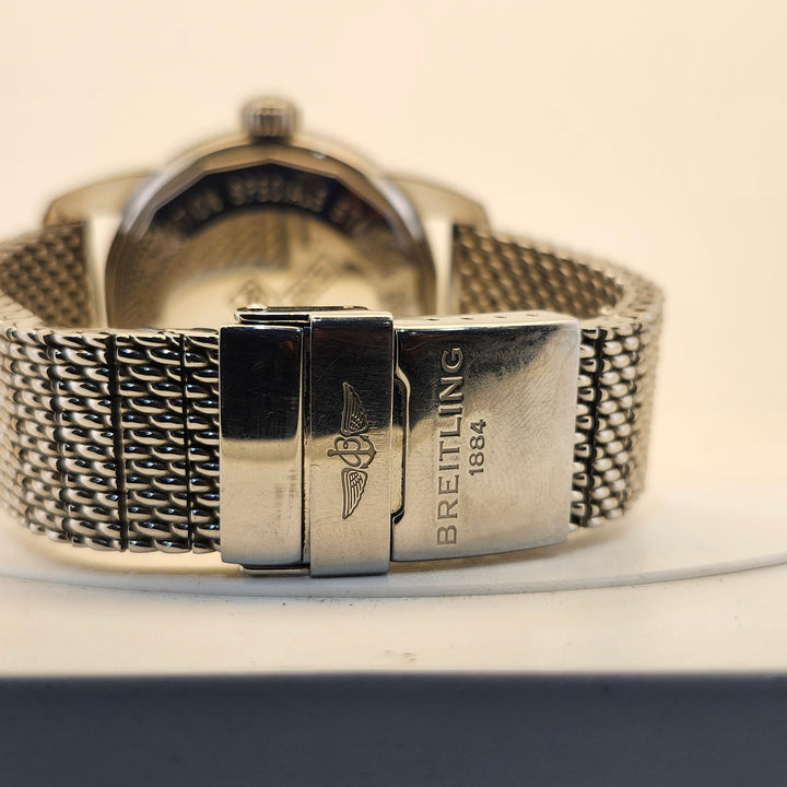 Breitling Superocean Heritage Black Dial Steel Mesh Automatic Watch Ref: A17321
