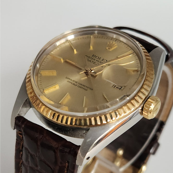 Rolex Datejust Ref.16013 Two-Tone 18 k Yellow Gold & SS Champagne Dial Automatic