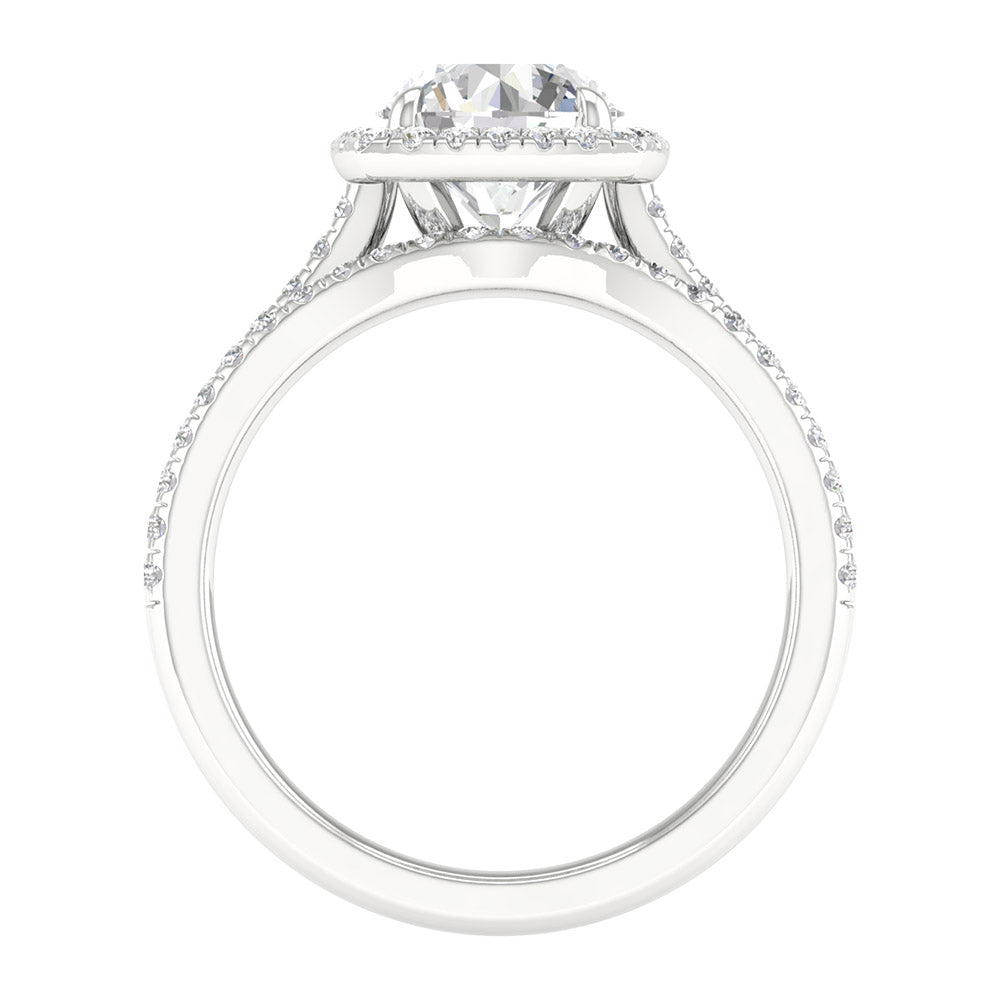 Certified 14K White Gold Lab Diamond Bridal Ring Set