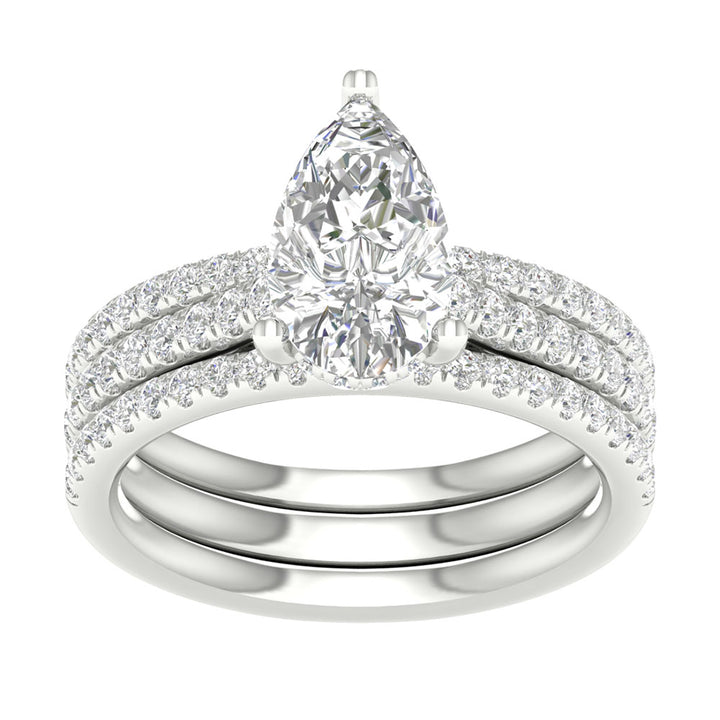 Timeless 14k White Gold Lab Diamond Wedding Ensemble