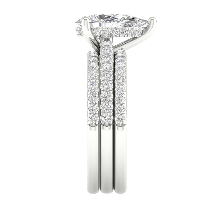 Timeless 14k White Gold Lab Diamond Wedding Ensemble