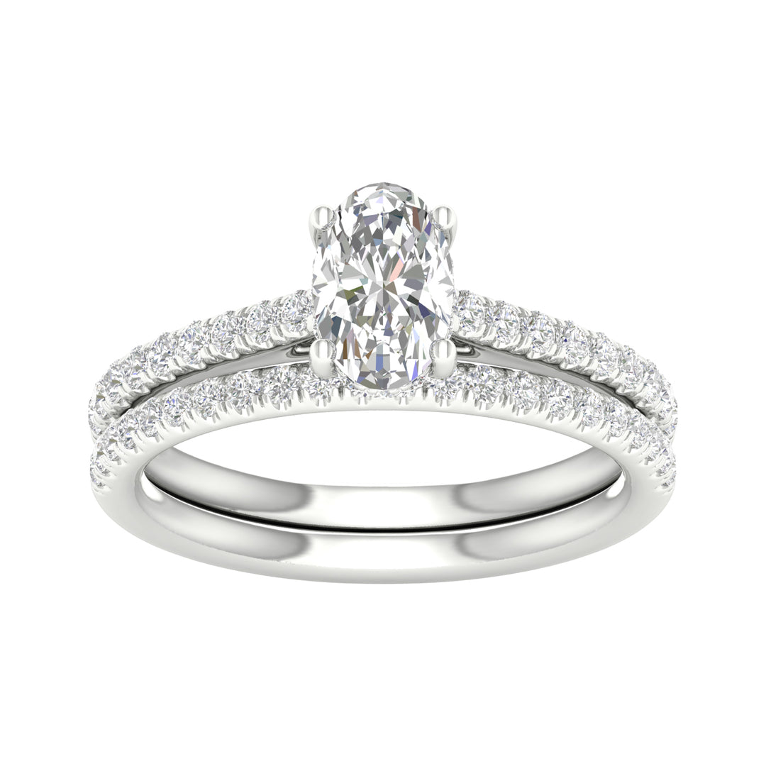 14k White Gold 1.50CT Lab Grown Diamond Bridal Elegance Set
