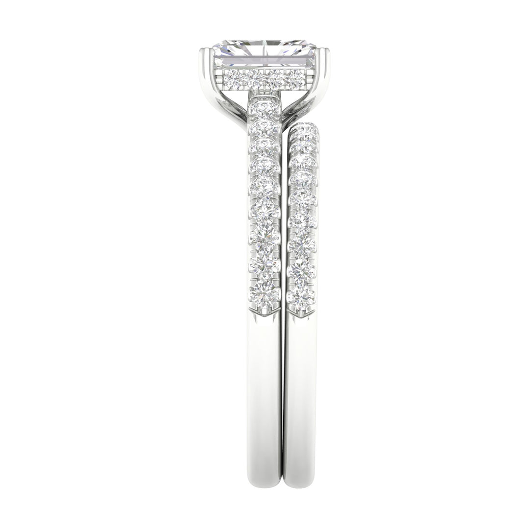 14k White Gold 1.50CT Lab Diamond Bridal Ring Set