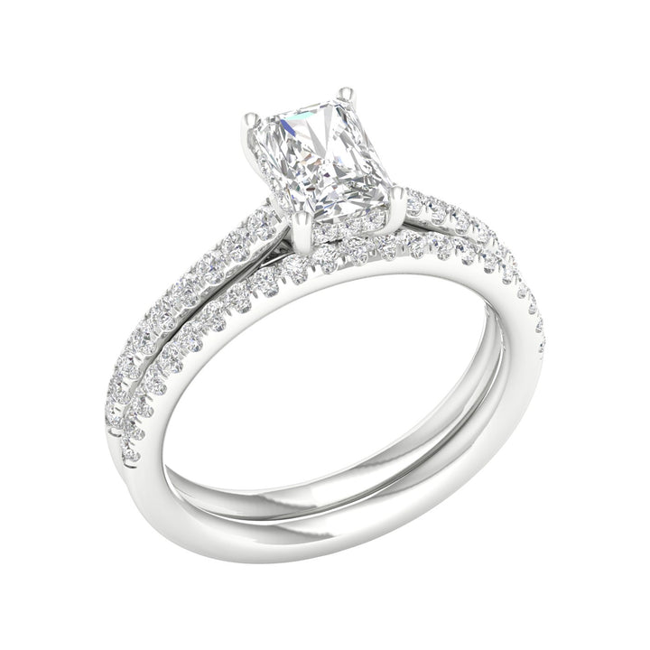 14k White Gold 1.50CT Lab Diamond Bridal Ring Set