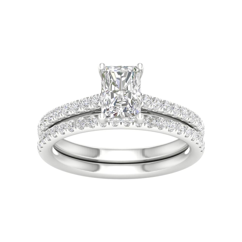 14k White Gold 1.50CT Lab Diamond Bridal Ring Set