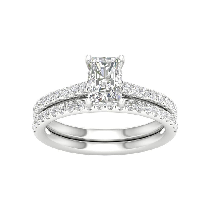 14k White Gold 1.50CT Lab Diamond Bridal Ring Set