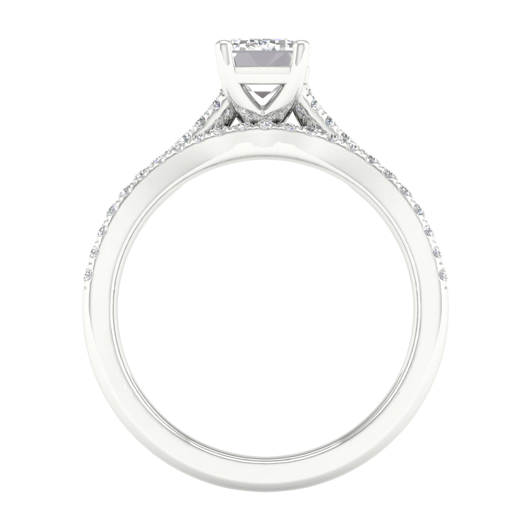 14k White Gold 1.40ct Lab Diamond Bridal Ring Set