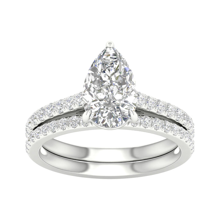 14k White Gold 2.40CT Lab Diamond Bridal Ensemble