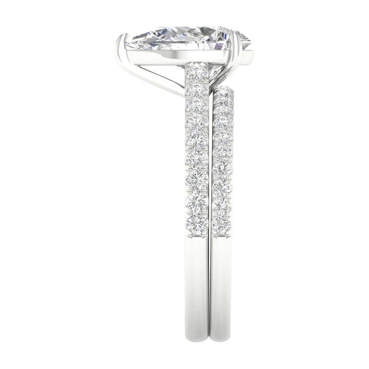 14k White Gold 2.40CT Lab Diamond Bridal Ensemble