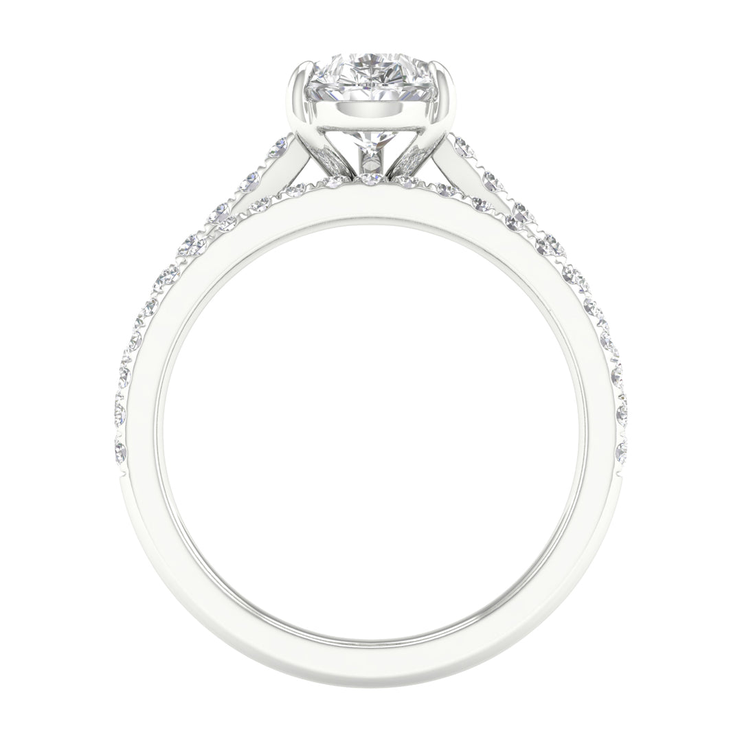 14k White Gold 2.40CT Lab Diamond Bridal Ensemble