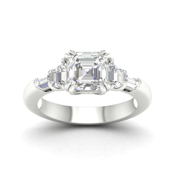 Brilliant 14K White Gold Lab Grown Diamond Engagement Ring