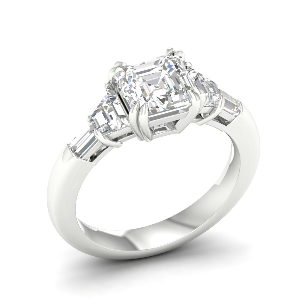 Brilliant 14K White Gold Lab Grown Diamond Engagement Ring